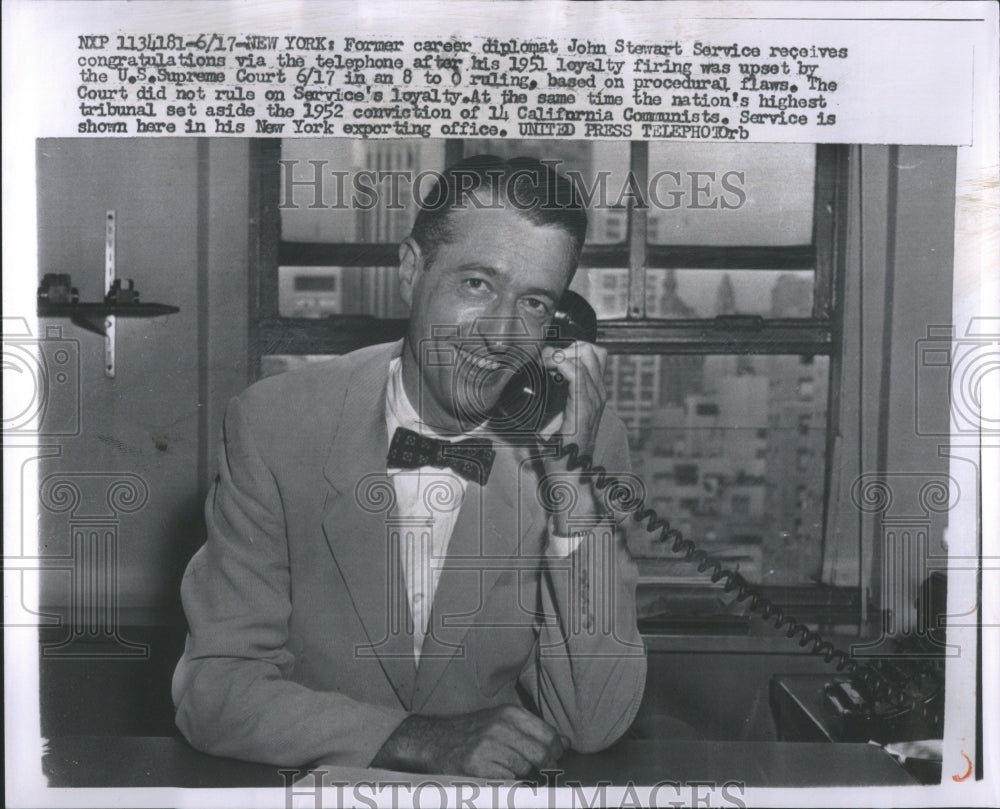 1957 Press Photo Diplomat John Stewart Service