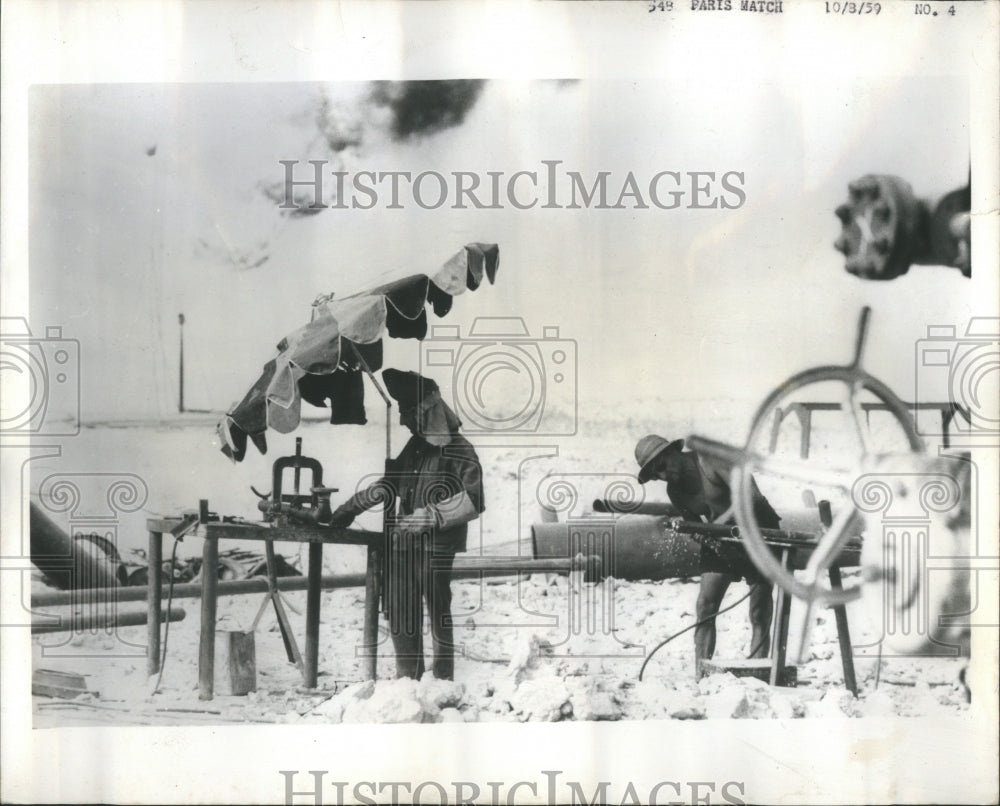 1959 Press Photo Sahara Pipeline