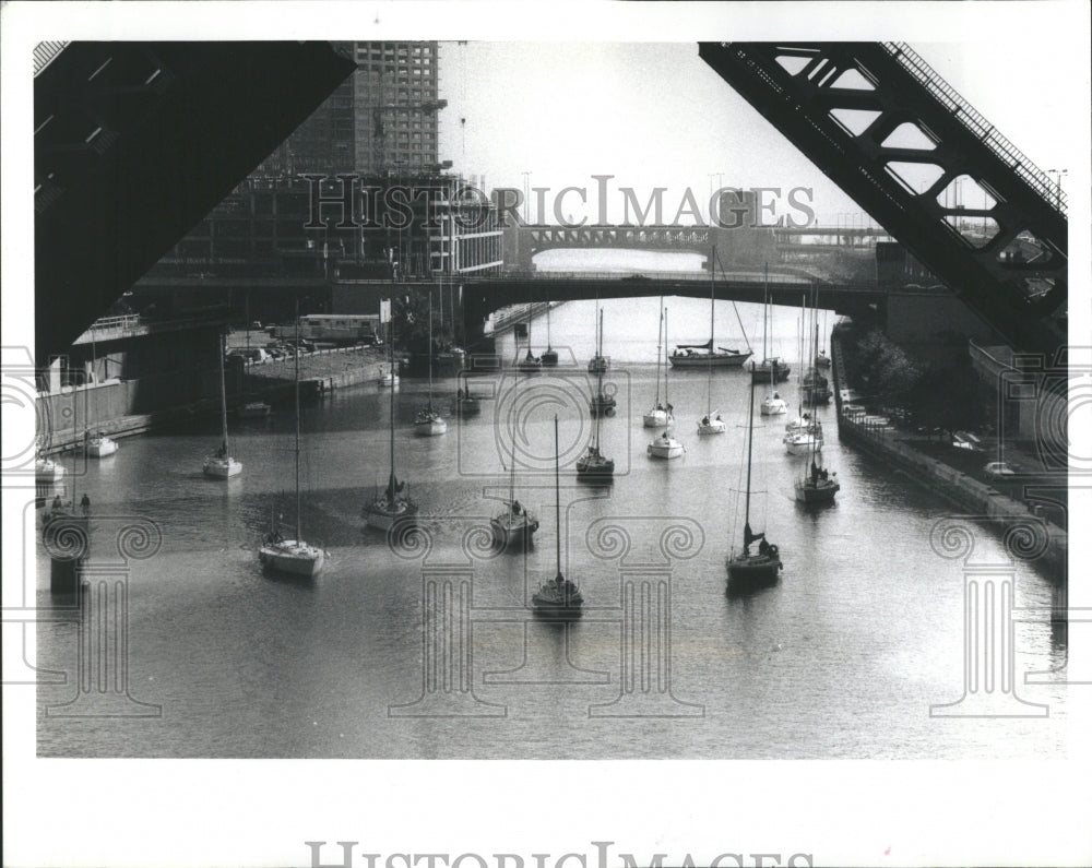 1990 Press Photo Sailboats