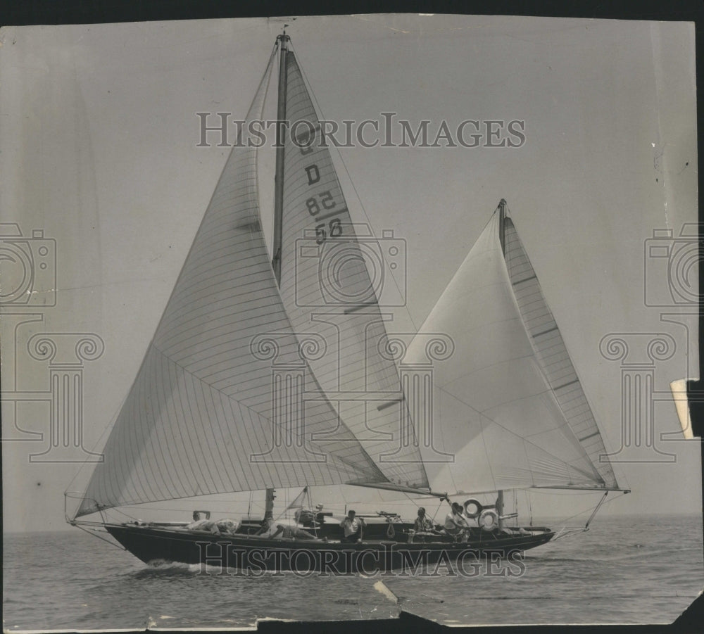 1953 Press Photo Chicago Yacht Club Sail Boat Race