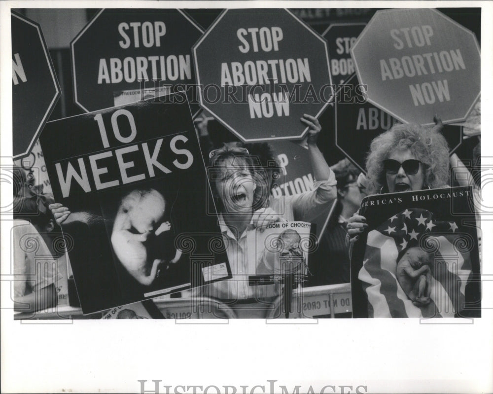 1989 Press Photo Stop Abortion Rally Daley Plaza