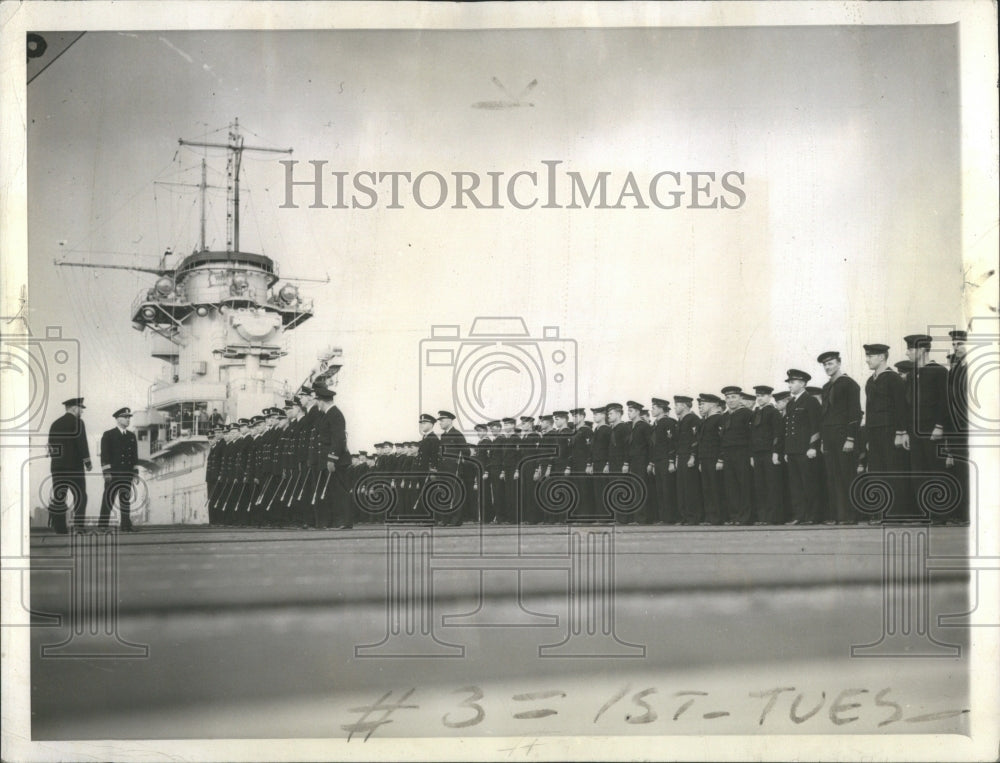 1940 Press Photo Aircraft Carrier