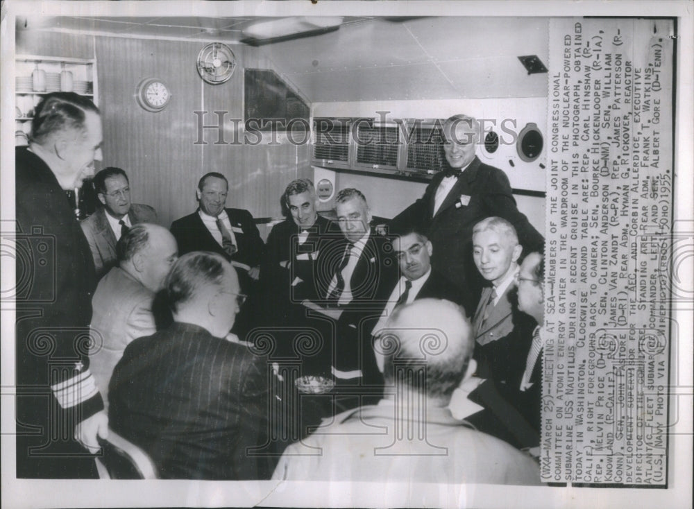 1955 Press Photo Member Congressional Committee Energy