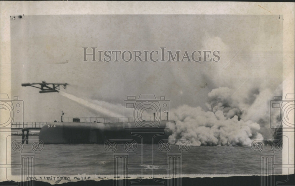 1958 Press Photo Blasting Cloud Smoke World