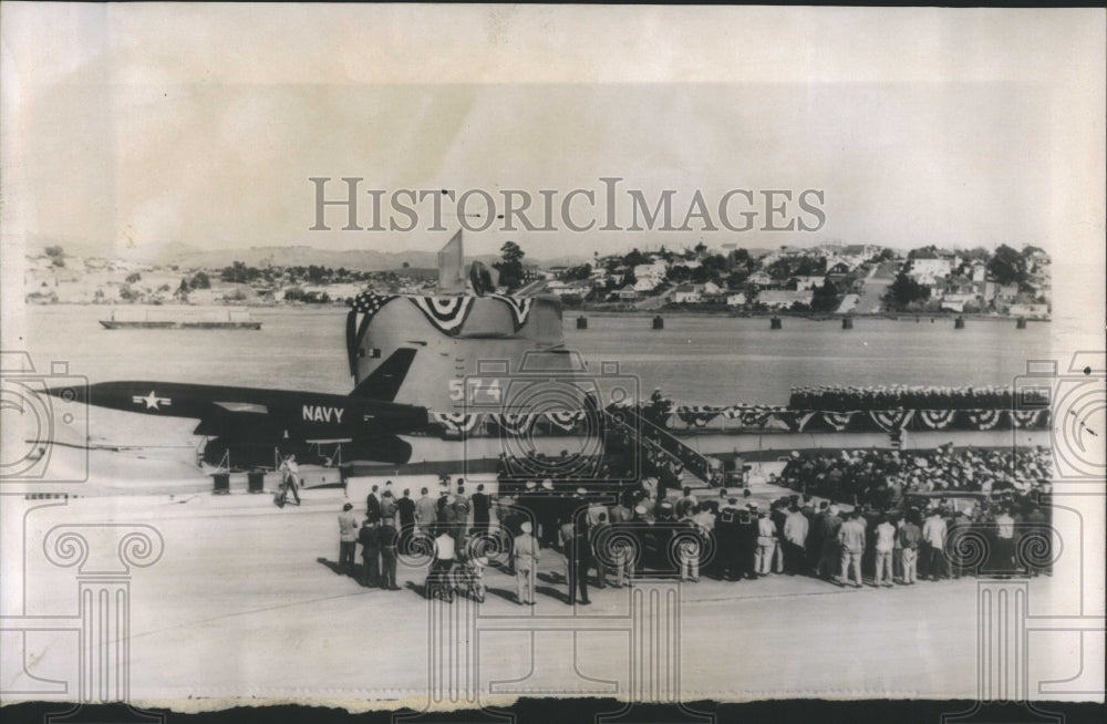 1958 Press Photo Commissioning USS Grayback