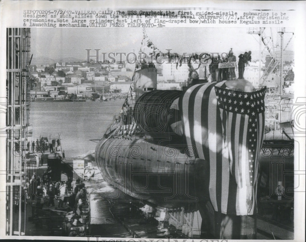 1957 Press Photo USN Submarine