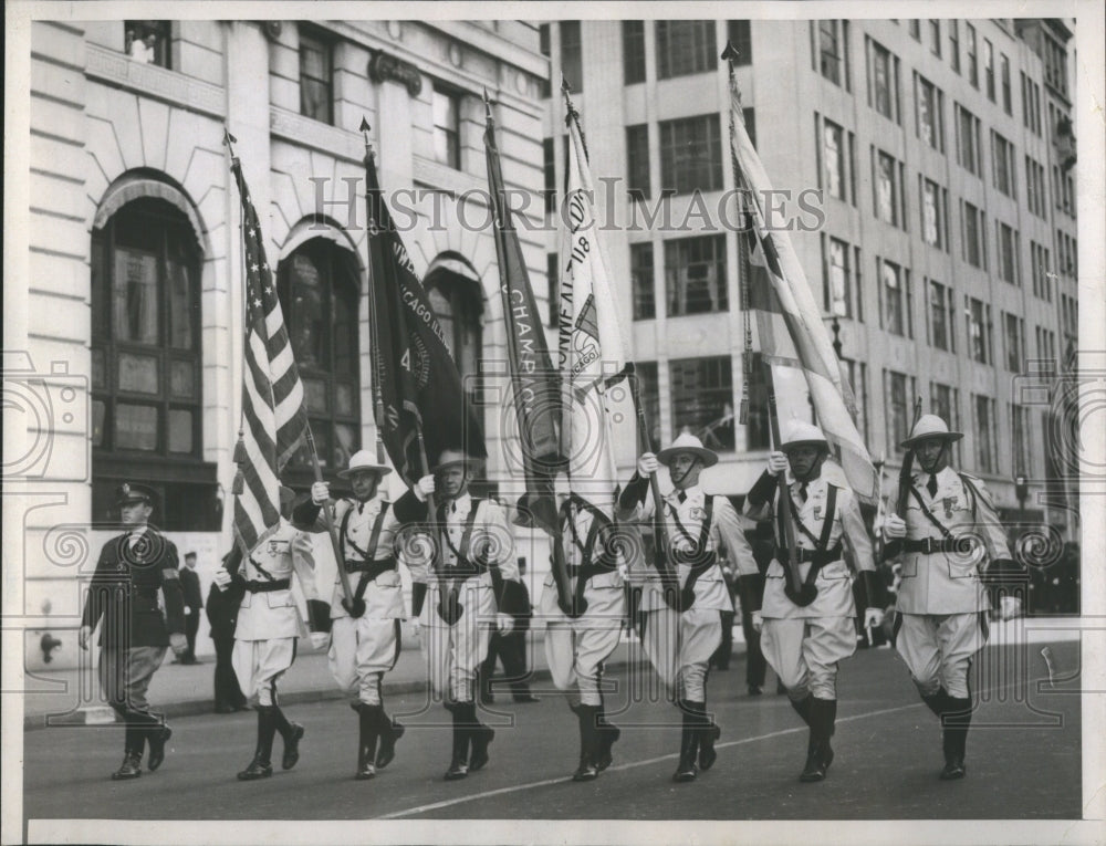 1937 Press Photo Color Guard Common Wealth Edition