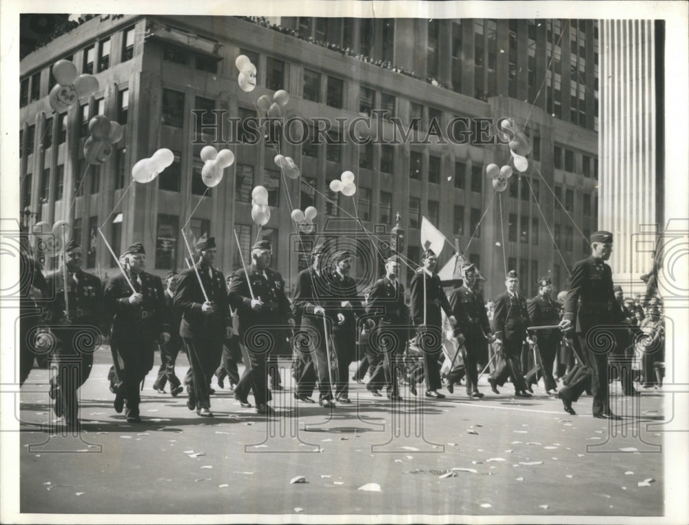 1937 Press Photo Chicago delegation parade in New York