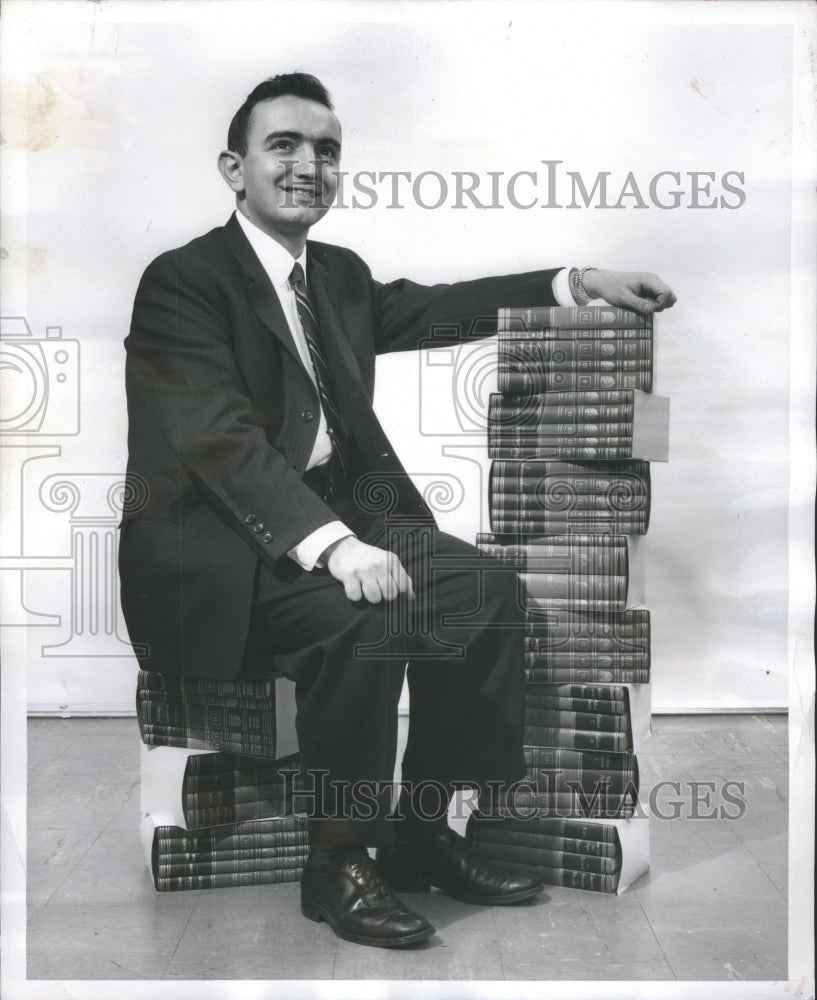 1958 Press Photo Tom Kapantais Book Winner Hammond, IN,