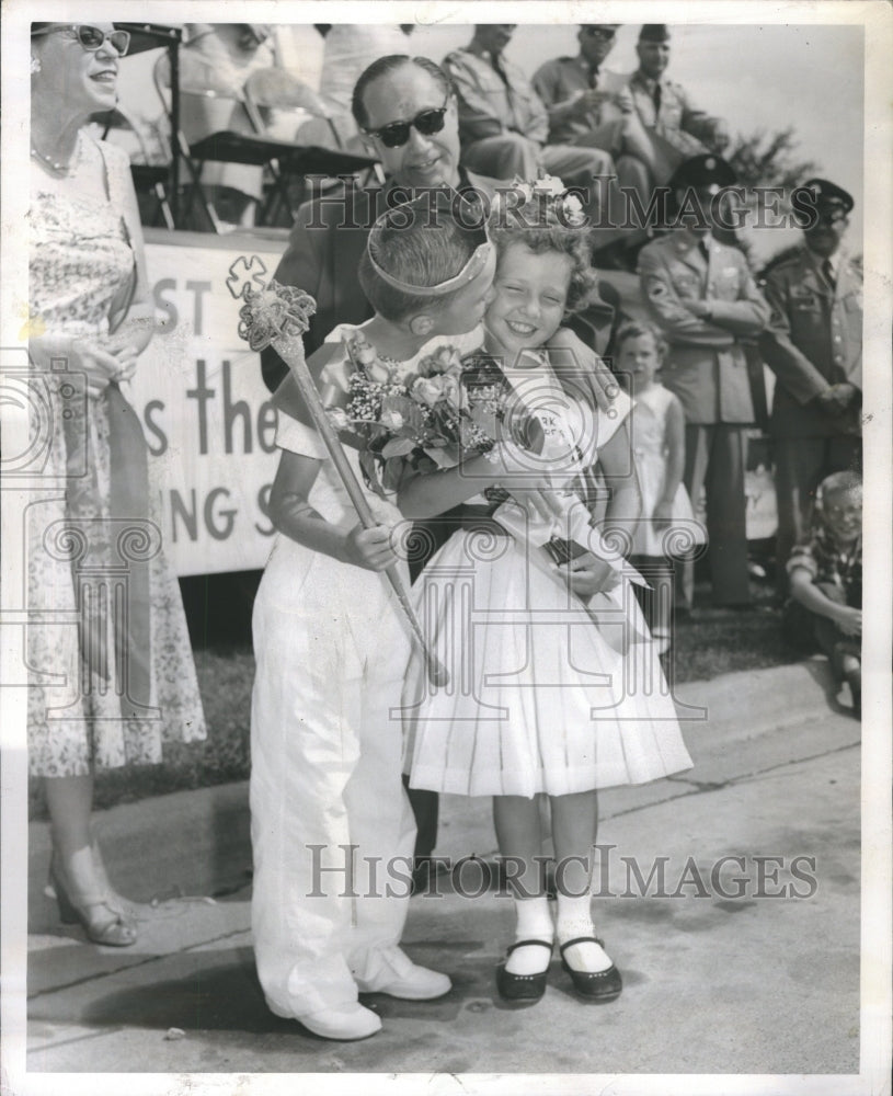 1958 Press Photo King and Queen of Park Forest Parade