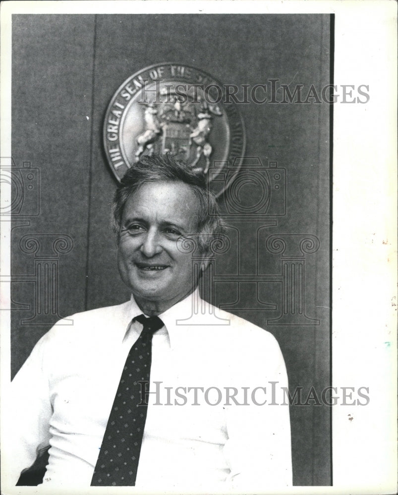 1984 Press Photo Sander Martin Levin in Michigan