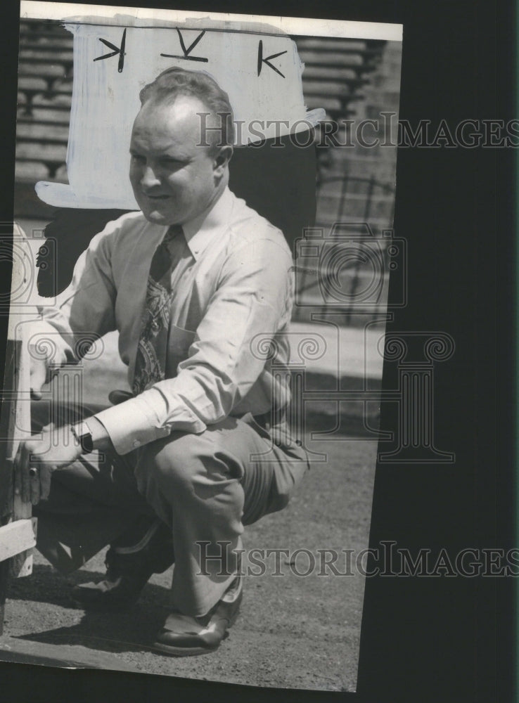 1945 Press Photo Johnny May U of D Coach