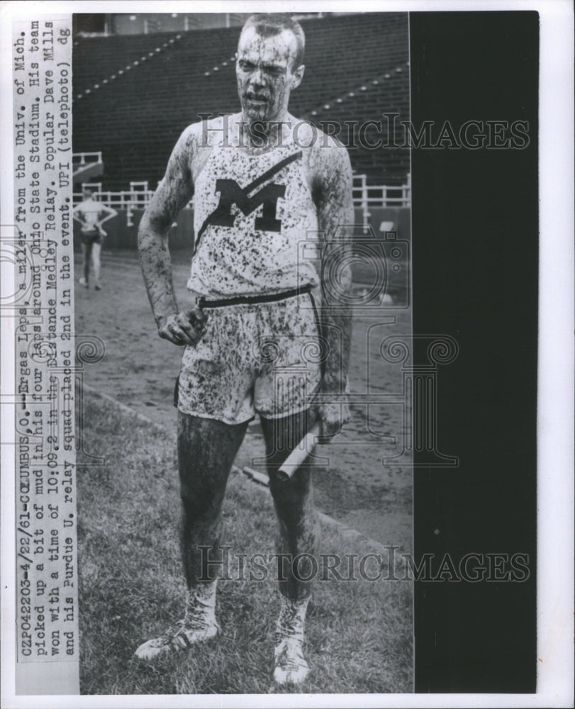 1961 Press Photo Ergas Leps Michigan Runner