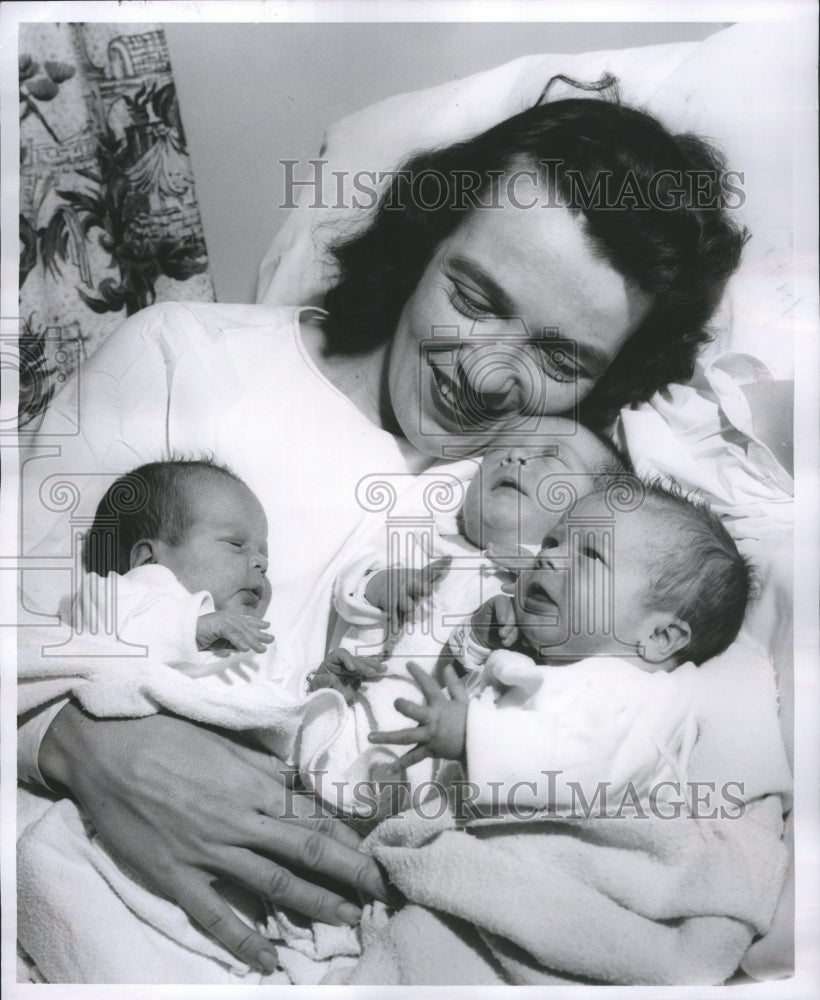 1956 Press Photo Sarge Triplets