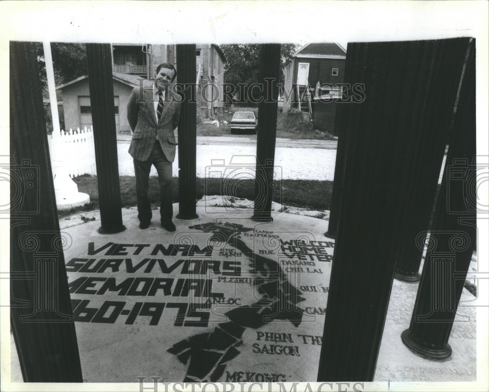 1987 Press Photo William Lavicka&#39;s Vietnam Memorial