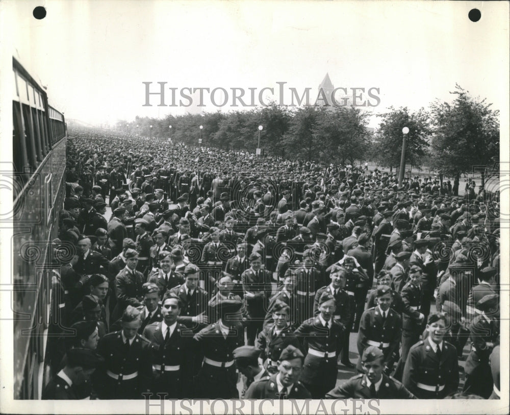 1941 Press Photo R O T C papade Columbus Dt Balbo Dr.