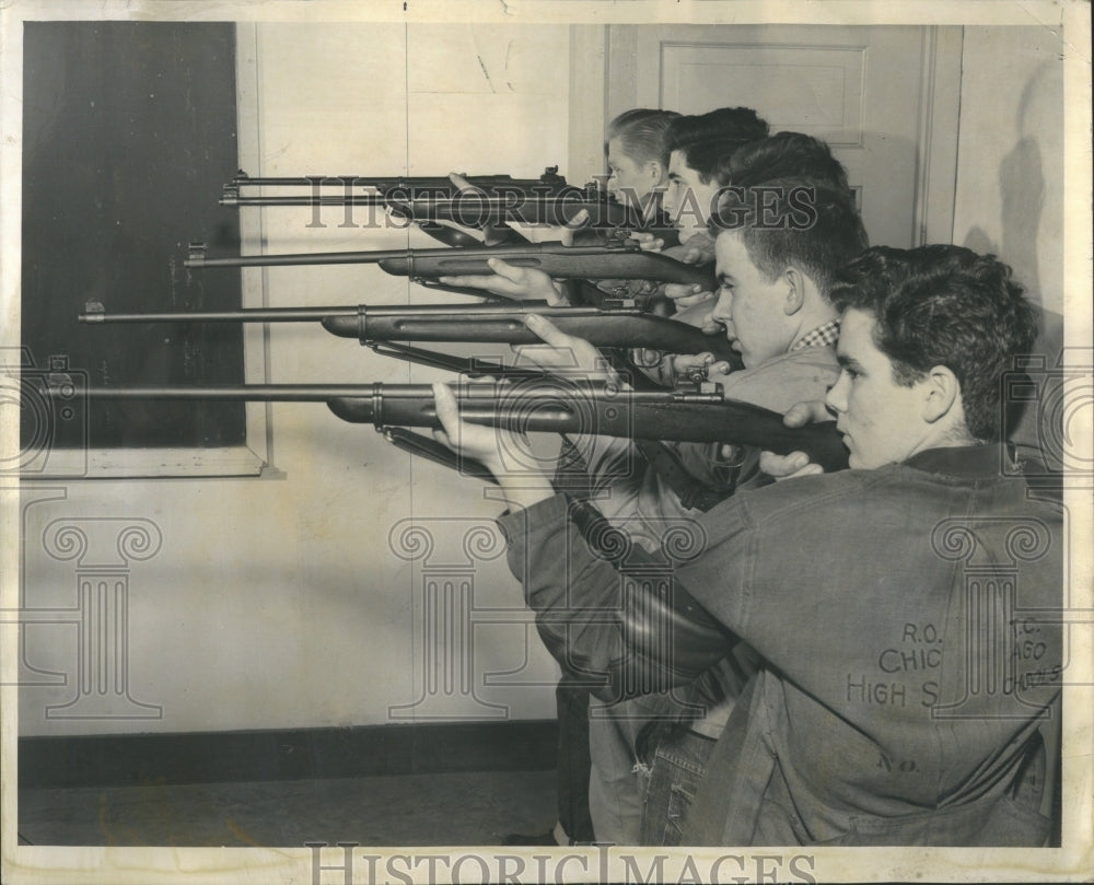 1954 Press Photo school students city rifel five