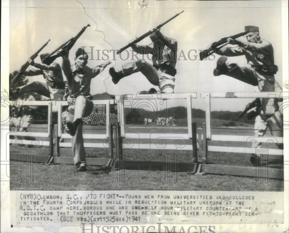 1941 Press Photo Millitary Uniform ROTC Camp University