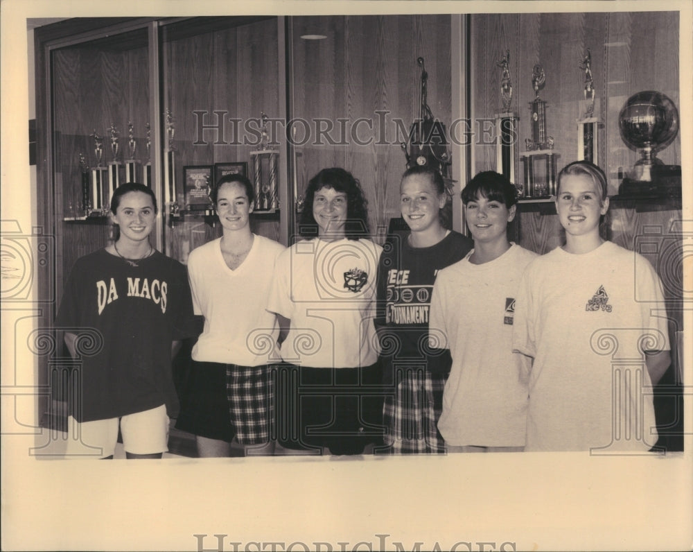 1993 Press Photo Mother McAugley Volleyball Team