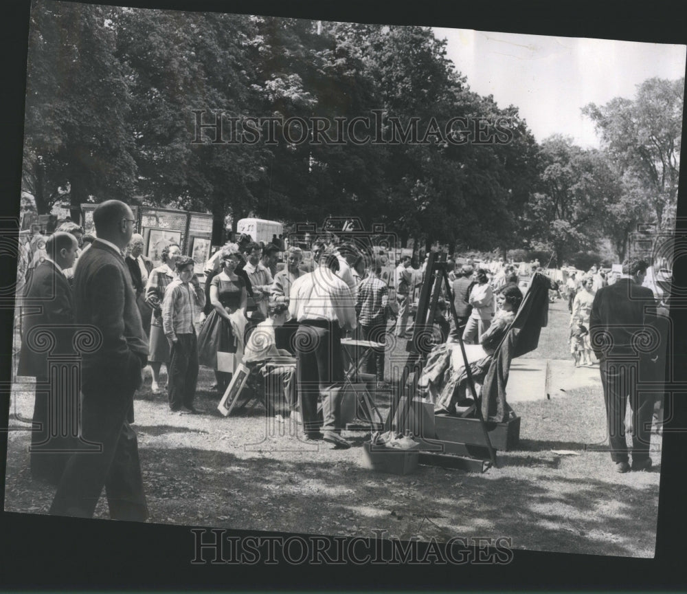 1958 Press Photo Art FairWinnetka, Illinois,