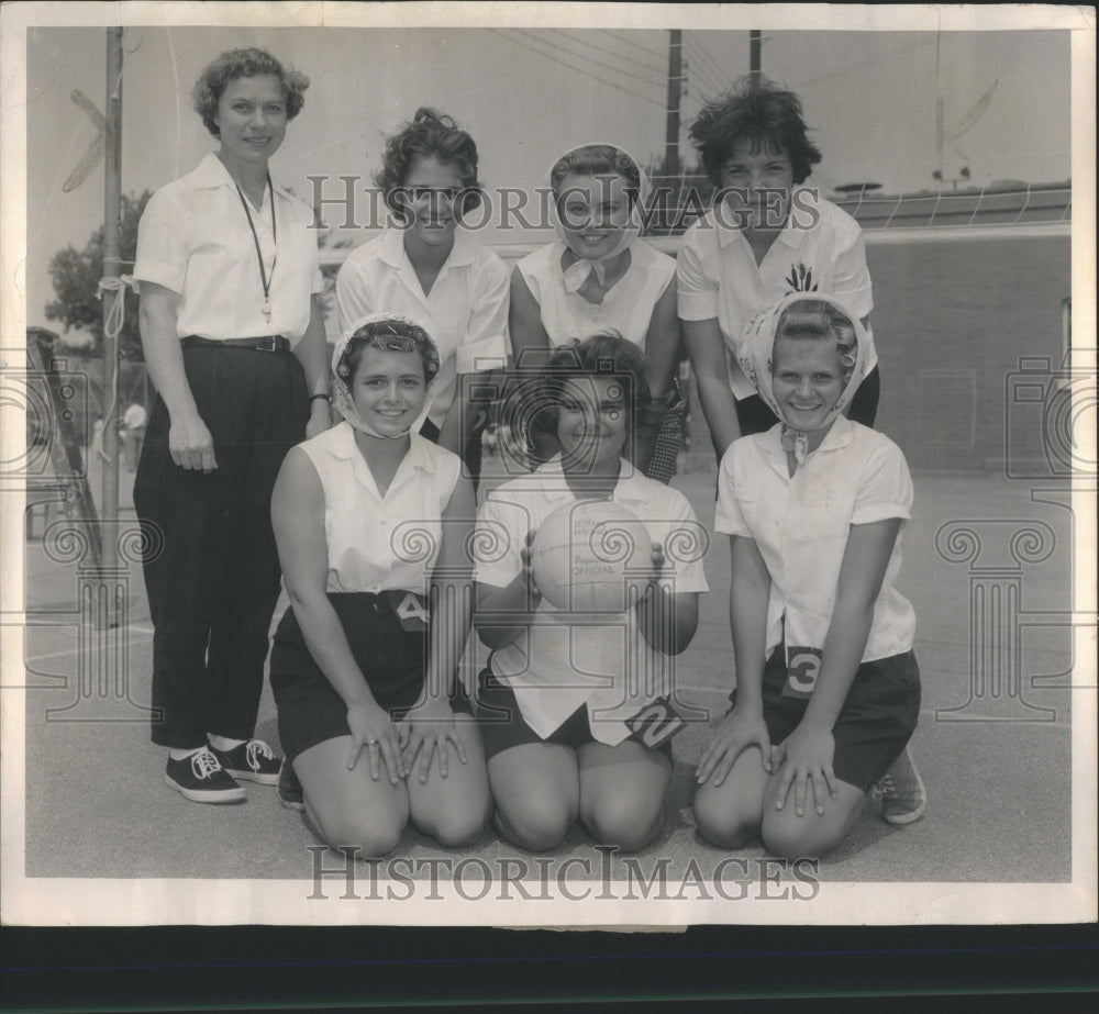 1961 Press Photo Volleyball Tournament Burroughs