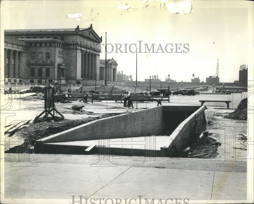 1936 Press Photo 12th Street UnderPass Built WPA Worke