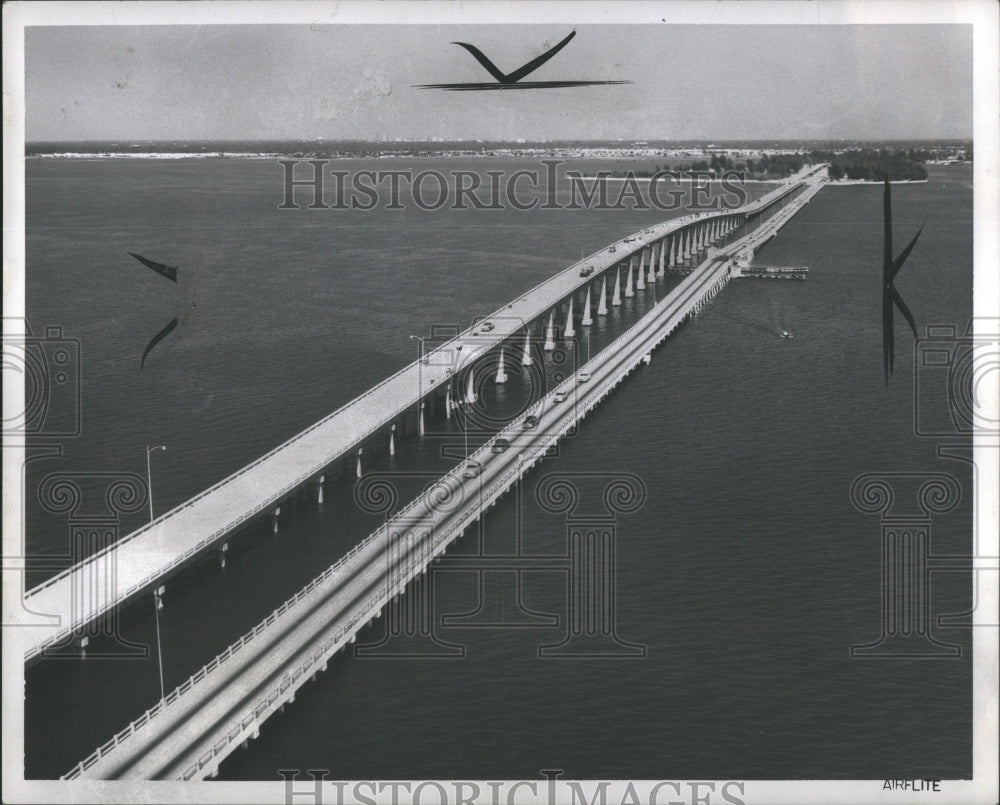 1956 Press Photo Highway Traffics St PeterburgTampa Bay