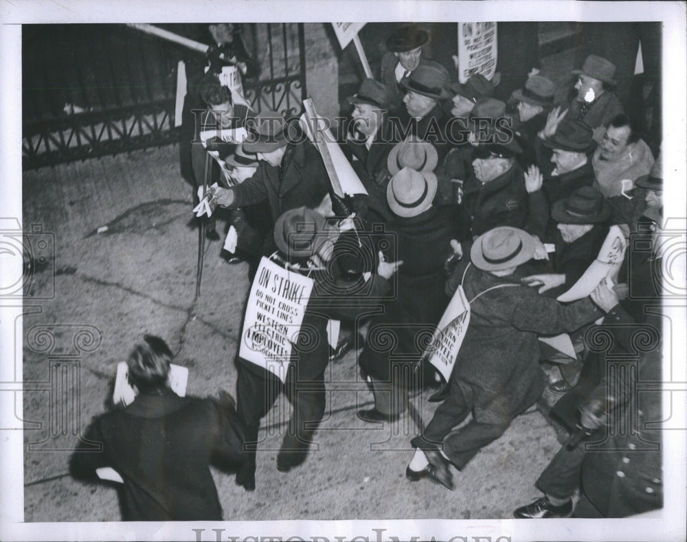 1946 Western Electric strike riots.-Historic Images