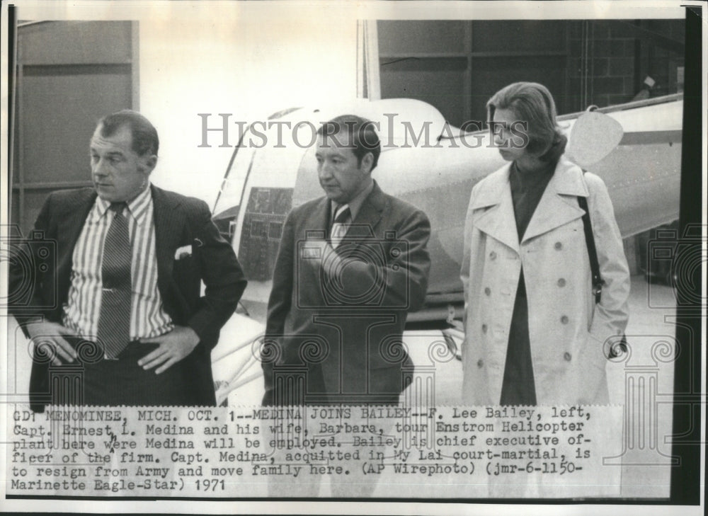 1971 Press Photo Ernest Lou Medina Former Captain