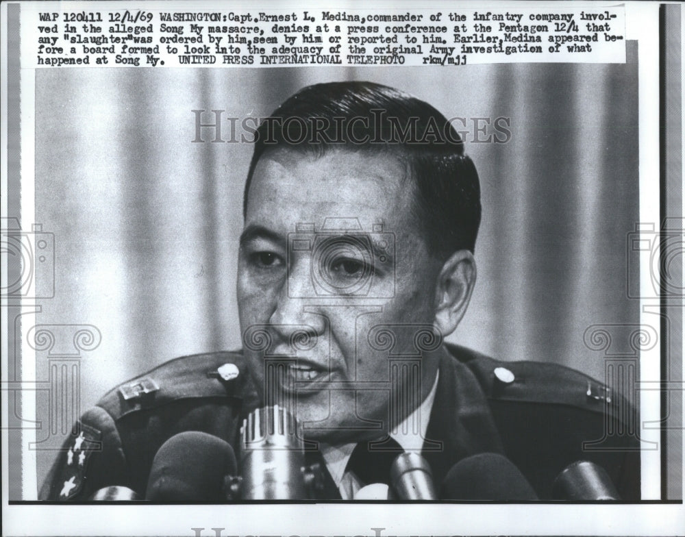 1969 Press Photo Captain Ernest L. Medina Army Officer