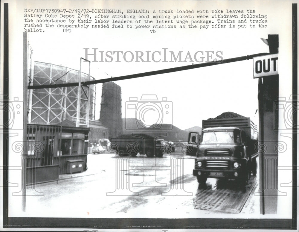 1972 Press Photo Coal Strikes