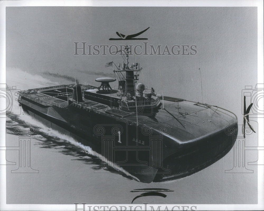 1953 Press Photo United States Navy Water Boat Ship