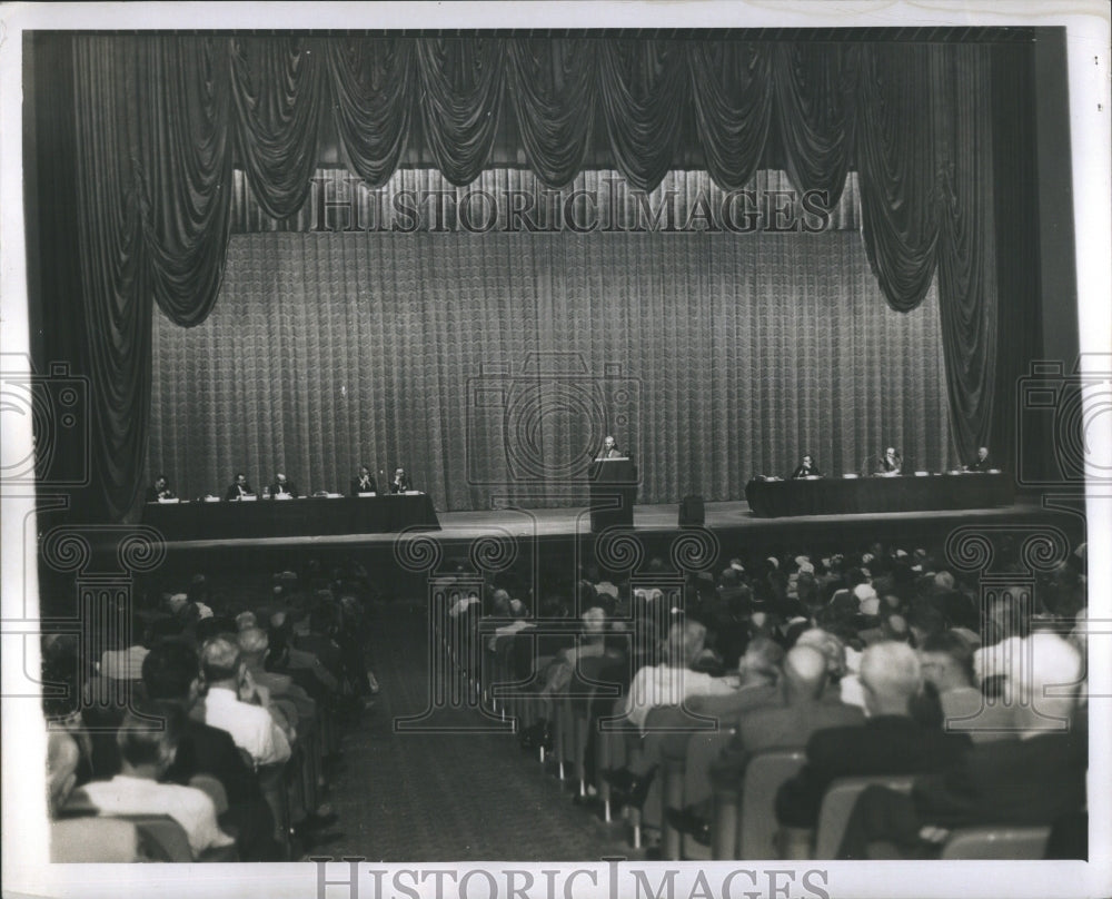 1959 Press Photo Ford Auditorum Meeting Detroit Buildin