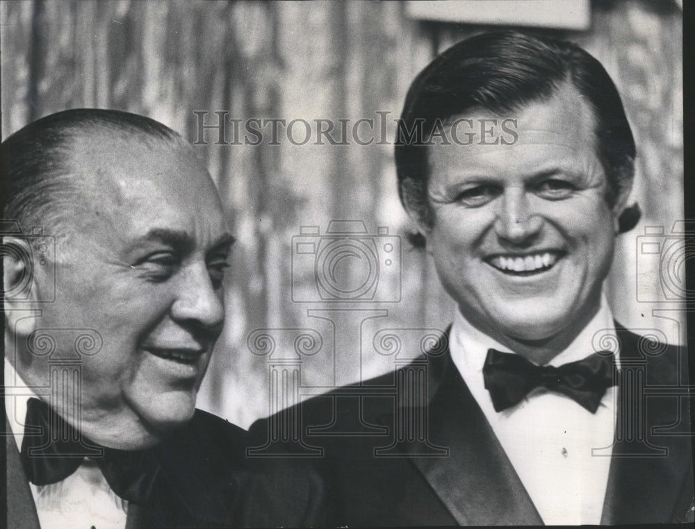 1972 Press Photo Mayor Daley Sen Edward M Kennedy CH