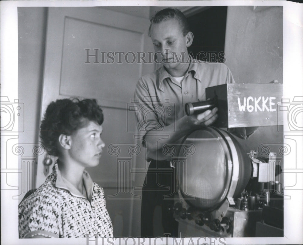 1955 Press Photo Allyne StudentTV Information Operation