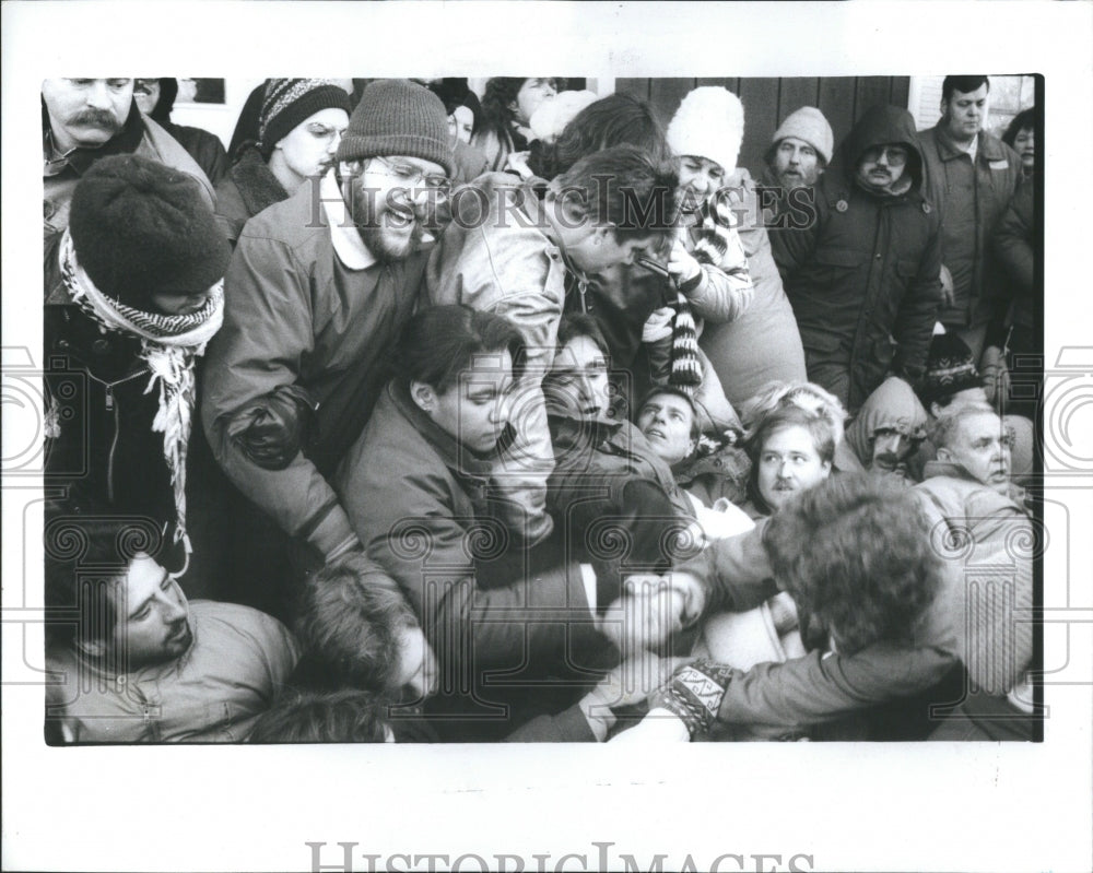 1989 Press Photo Pro-Choice Pro-Life Gyn Clinic