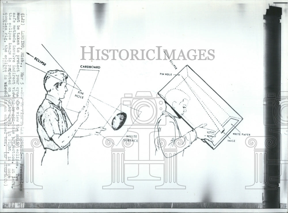 1970 Press Photo Sun Eclipse Aostrnomical Phenomenon