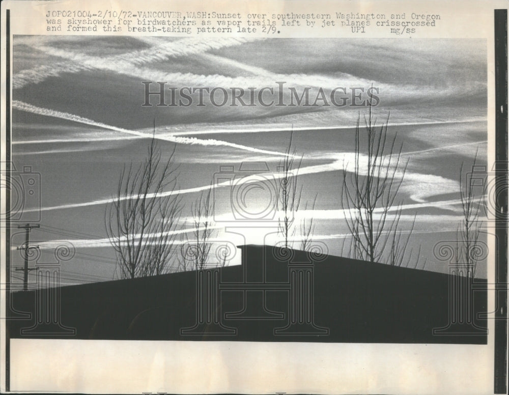 1972 Press Photo Sunset Earth Rotation Sun Horizon