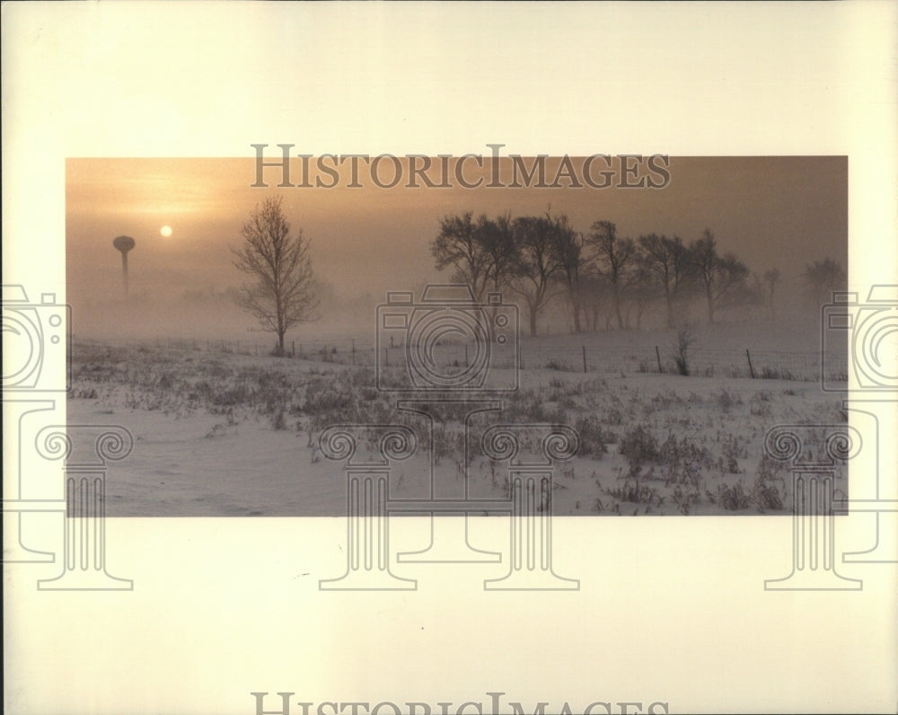 1984 Press Photo Sunrise Upper Edge Sun Horizon East