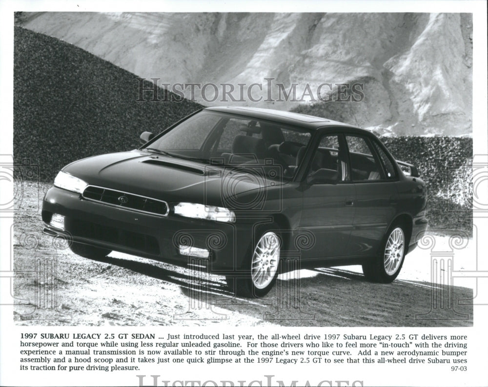 1996 Press Photo 1997 Subaru Legacy 2.5 GT Sedan.