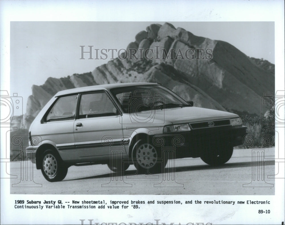 1989 Press Photo Subaru Justy GL brakes suspension