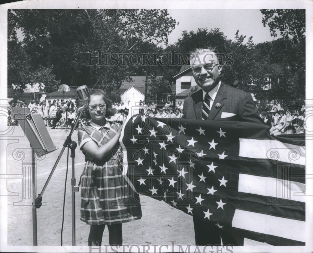 1964 Press Photo American Flag Carman Stanczak