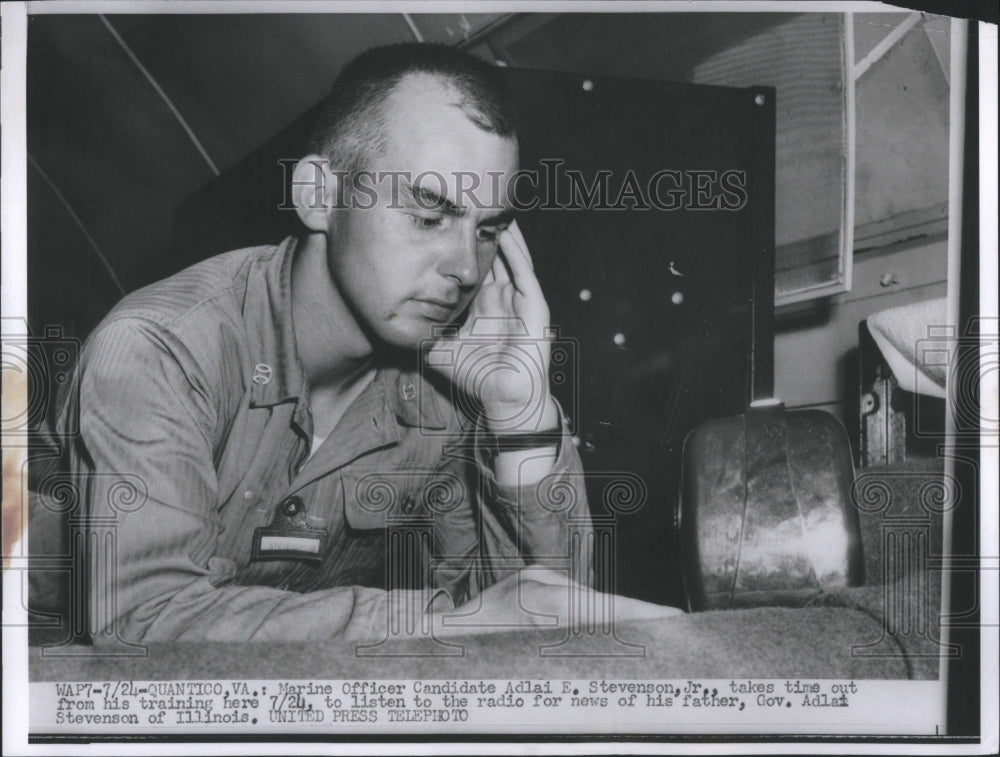 1952 Press Photo Marine Officier Candidate Adlai E Stev