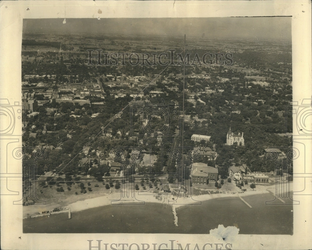 1931 Press Photo Aerial view of University Place