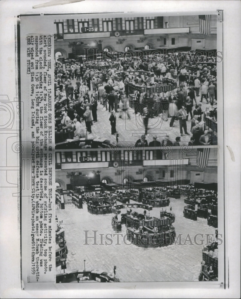 1959 Press Photo Market Gose Bullish Civil DefenseStock