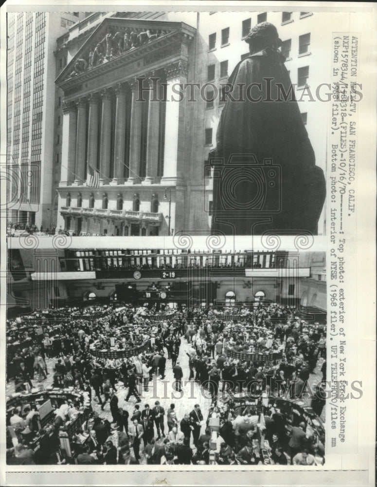 1970 Press Photo New York Stock Exchange NYSE