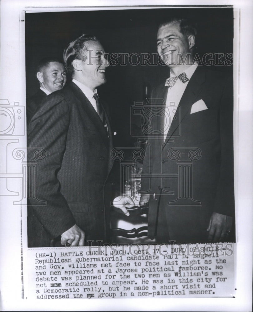 1958 Press Photo Republican Gubernatorial Paul D Bagwel