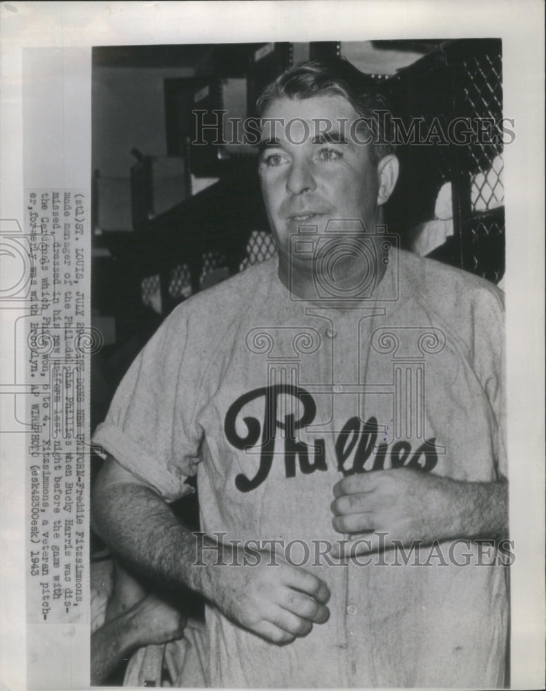 1943 Press Photo Fred Fitzsimmons