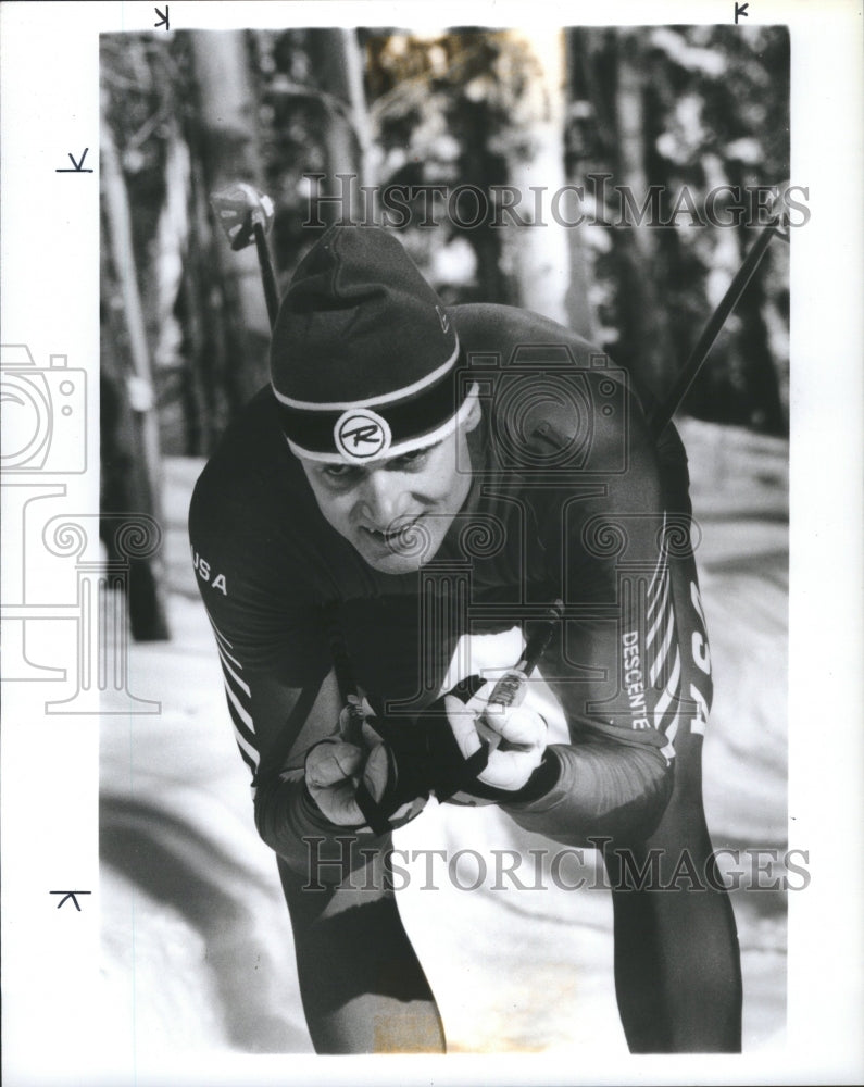 1985 Press Photo Sten Fjeldheim skier