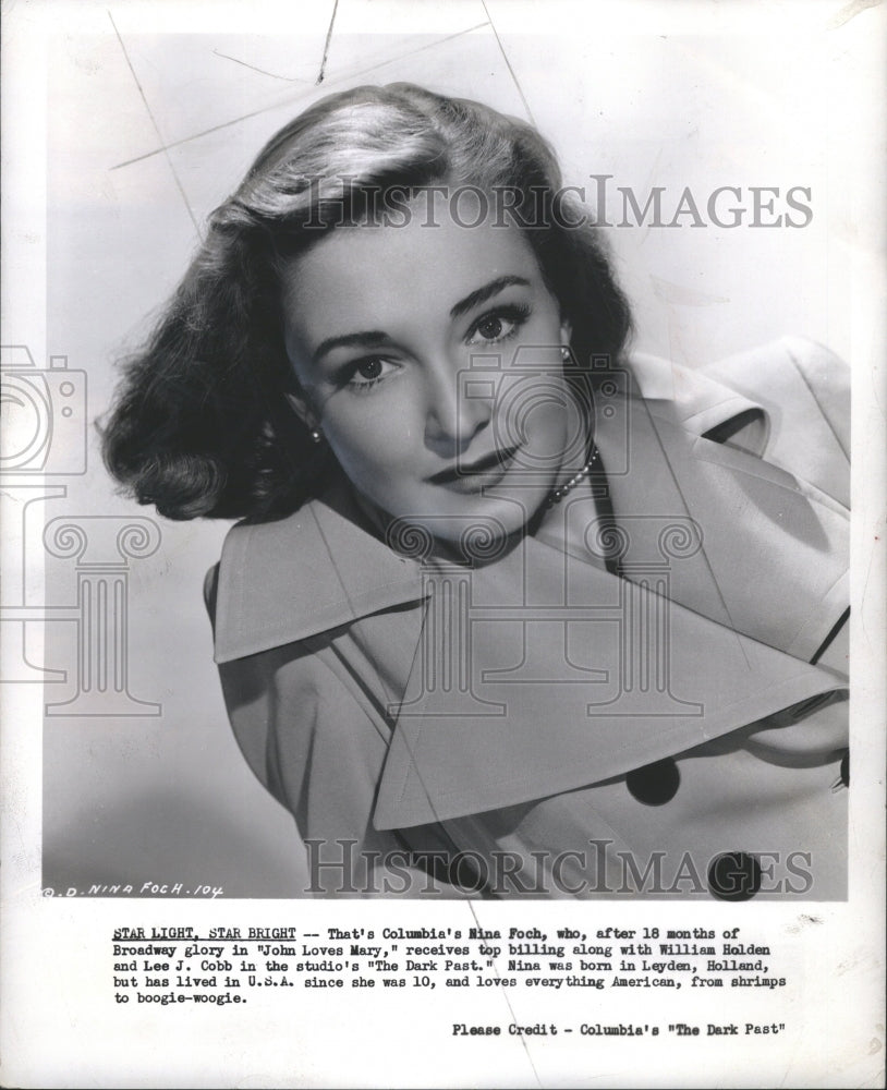 1949 Press Photo Nina Foch Star light ,star bright